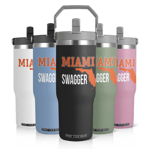 Miami Swagger Pride Flip Straw Tumbler Florida State Map Local Love TS02 Print Your Wear