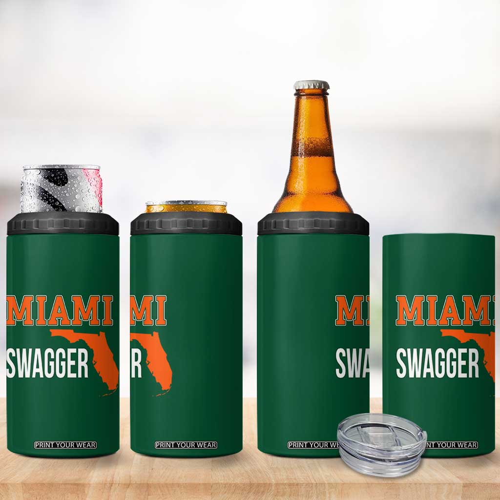 Miami Swagger Pride 4 in 1 Can Cooler Tumbler Florida State Map Local Love TS02 Print Your Wear