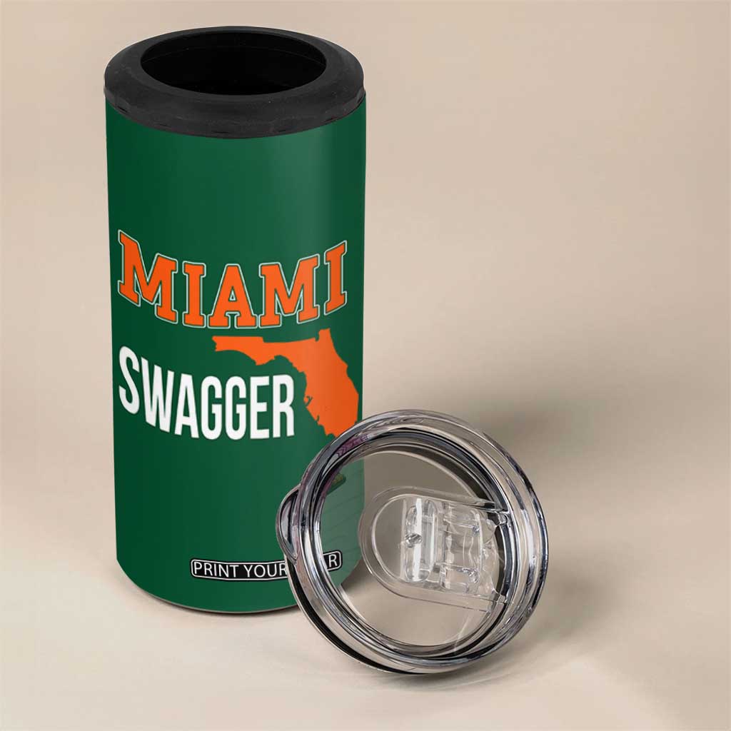 Miami Swagger Pride 4 in 1 Can Cooler Tumbler Florida State Map Local Love TS02 Print Your Wear