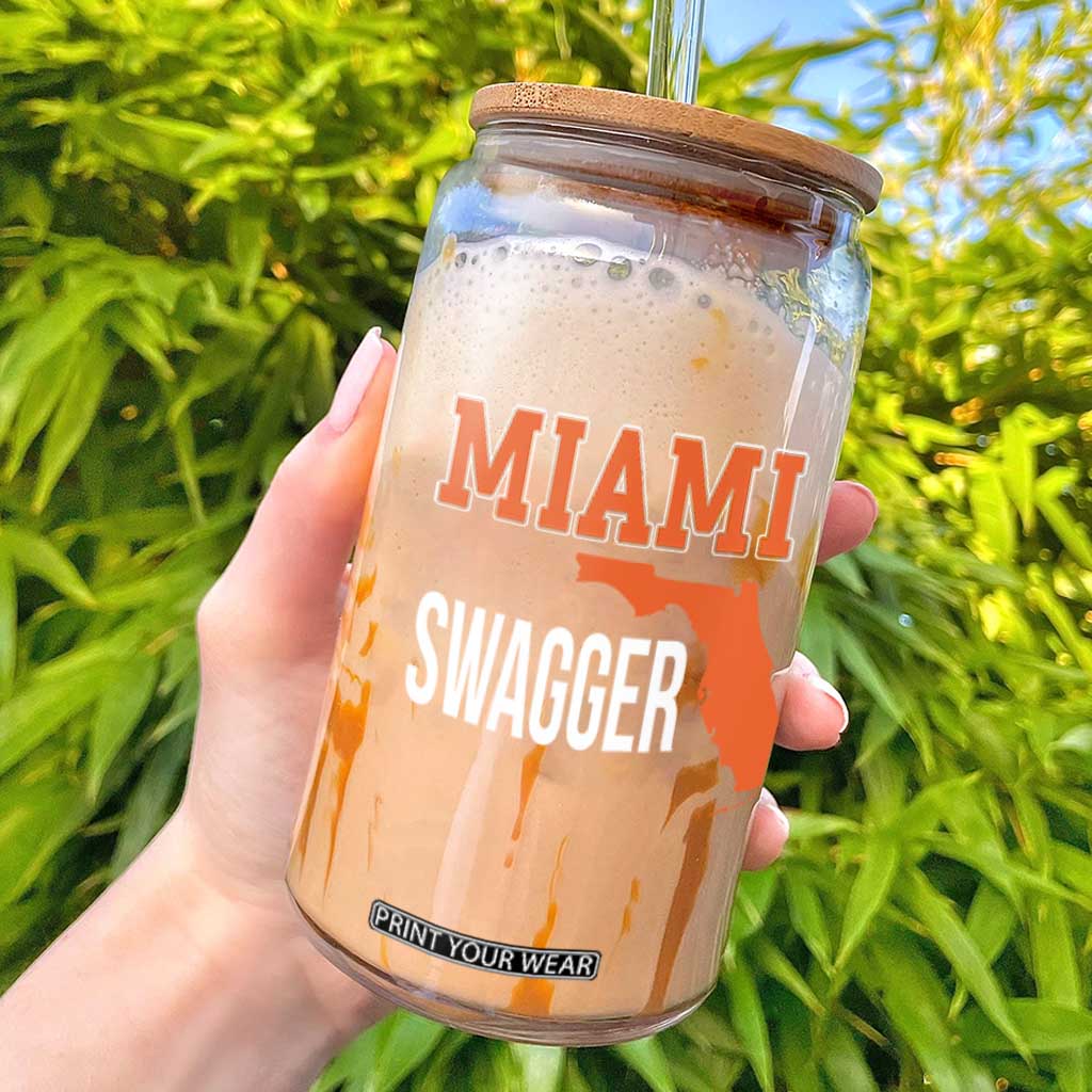 Miami Swagger Pride Glass Can Florida State Map Local Love TS02 Irish Green Print Your Wear