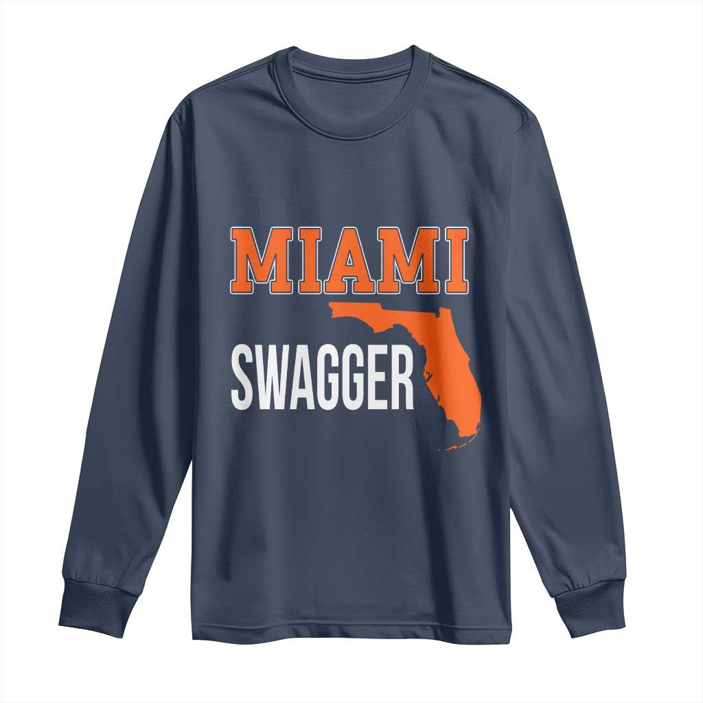 Miami Swagger Pride Long Sleeve Shirt Florida State Map Local Love TS02 Navy Print Your Wear