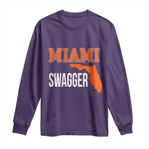 Miami Swagger Pride Long Sleeve Shirt Florida State Map Local Love TS02 Purple Print Your Wear