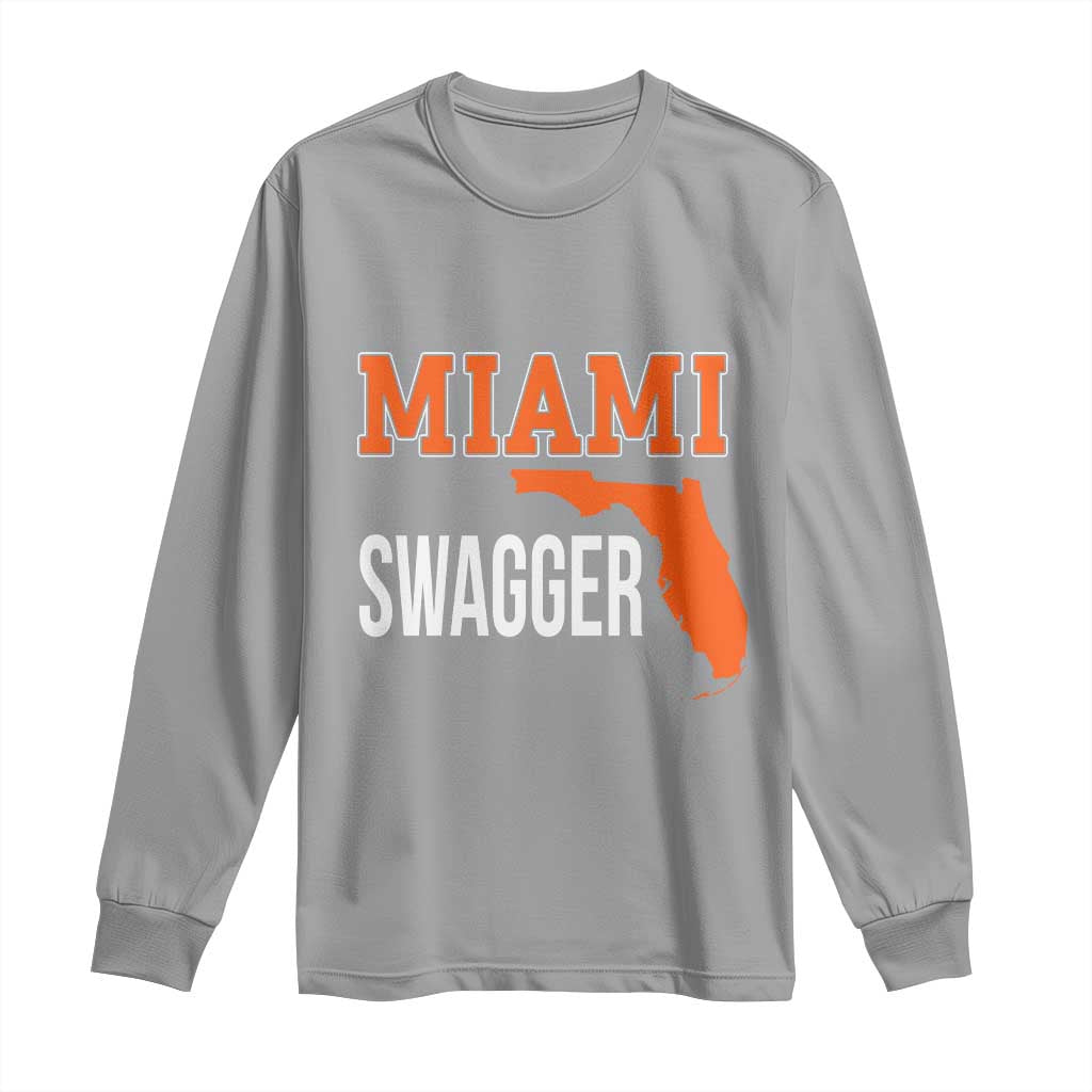 Miami Swagger Pride Long Sleeve Shirt Florida State Map Local Love TS02 Sport Gray Print Your Wear
