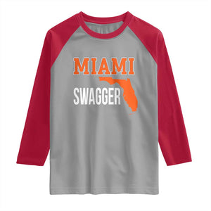 Miami Swagger Pride Raglan Shirt Florida State Map Local Love TS02 Sport Gray Red Print Your Wear