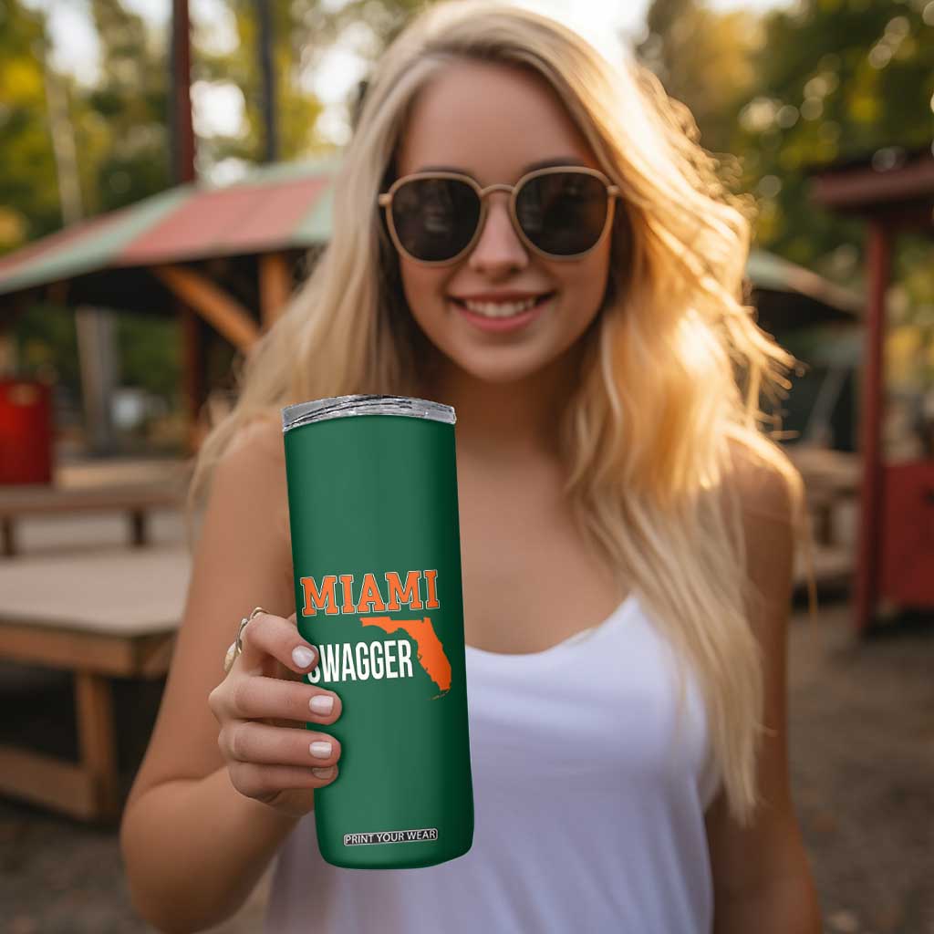 Miami Swagger Pride Skinny Tumbler Florida State Map Local Love TS02 Print Your Wear
