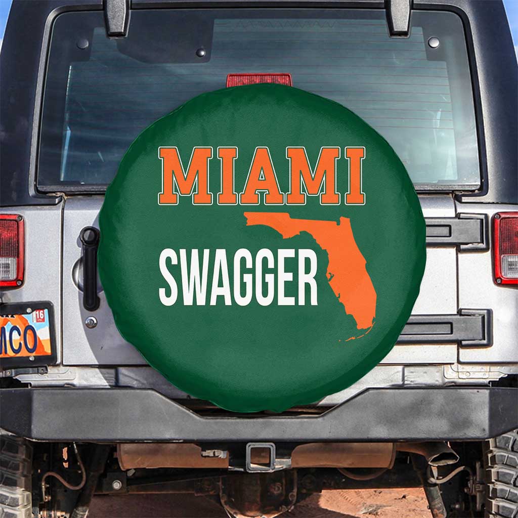 Miami Swagger Pride Spare Tire Cover Florida State Map Local Love TS02 No hole Irish Green Print Your Wear
