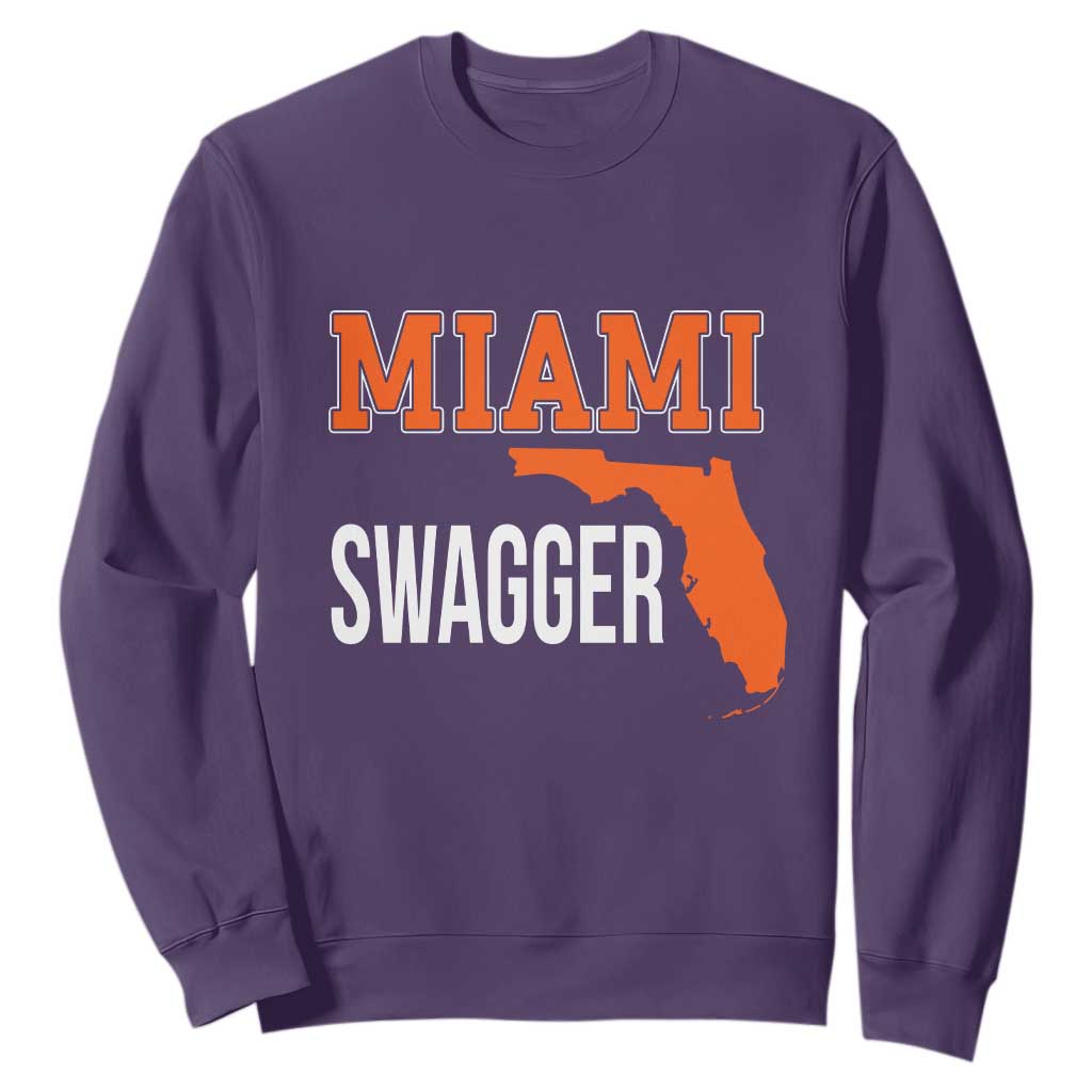 Miami Swagger Pride Sweatshirt Florida State Map Local Love TS02 Purple Print Your Wear