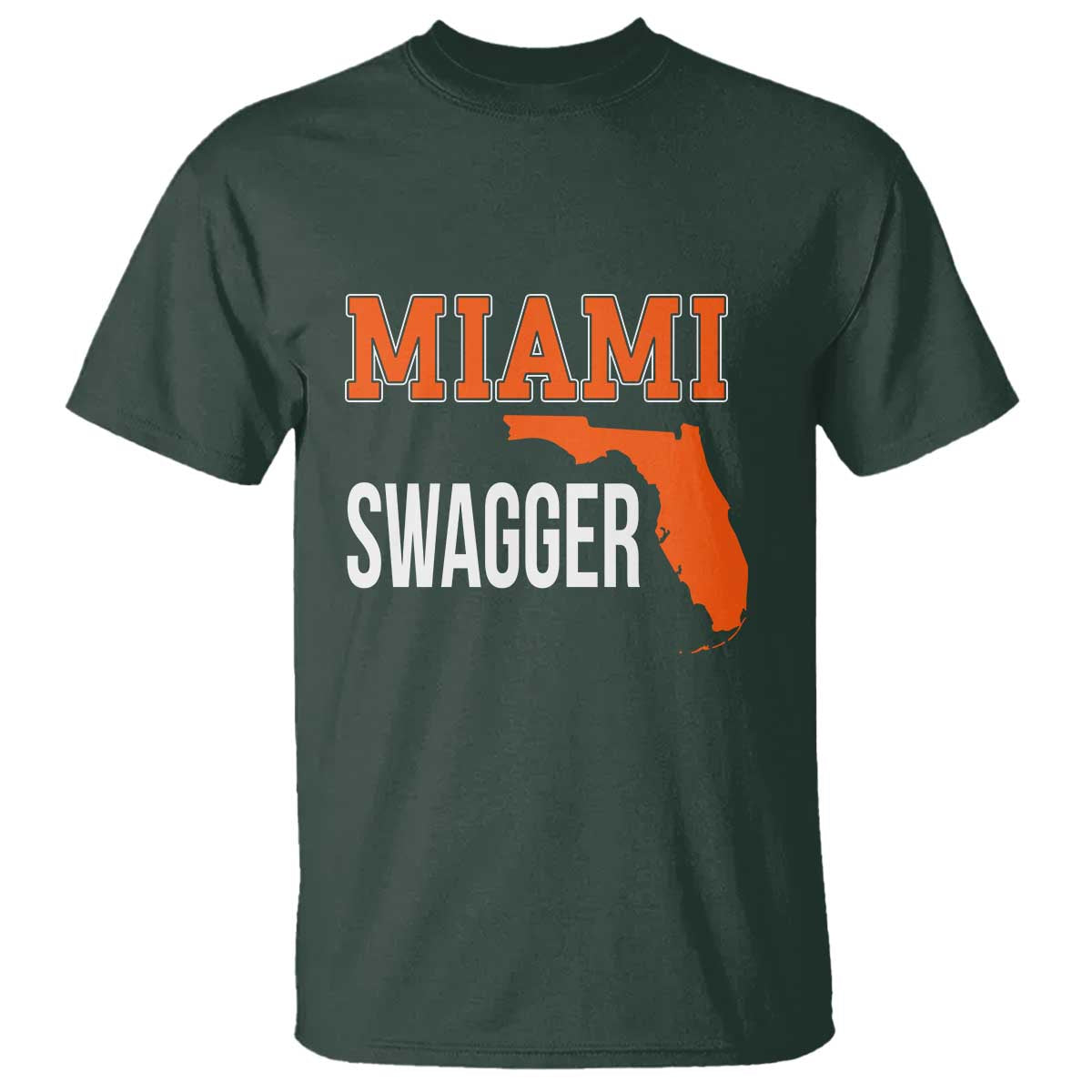 Miami Swagger Pride T Shirt Florida State Map Local Love TS02 Dark Forest Green Print Your Wear