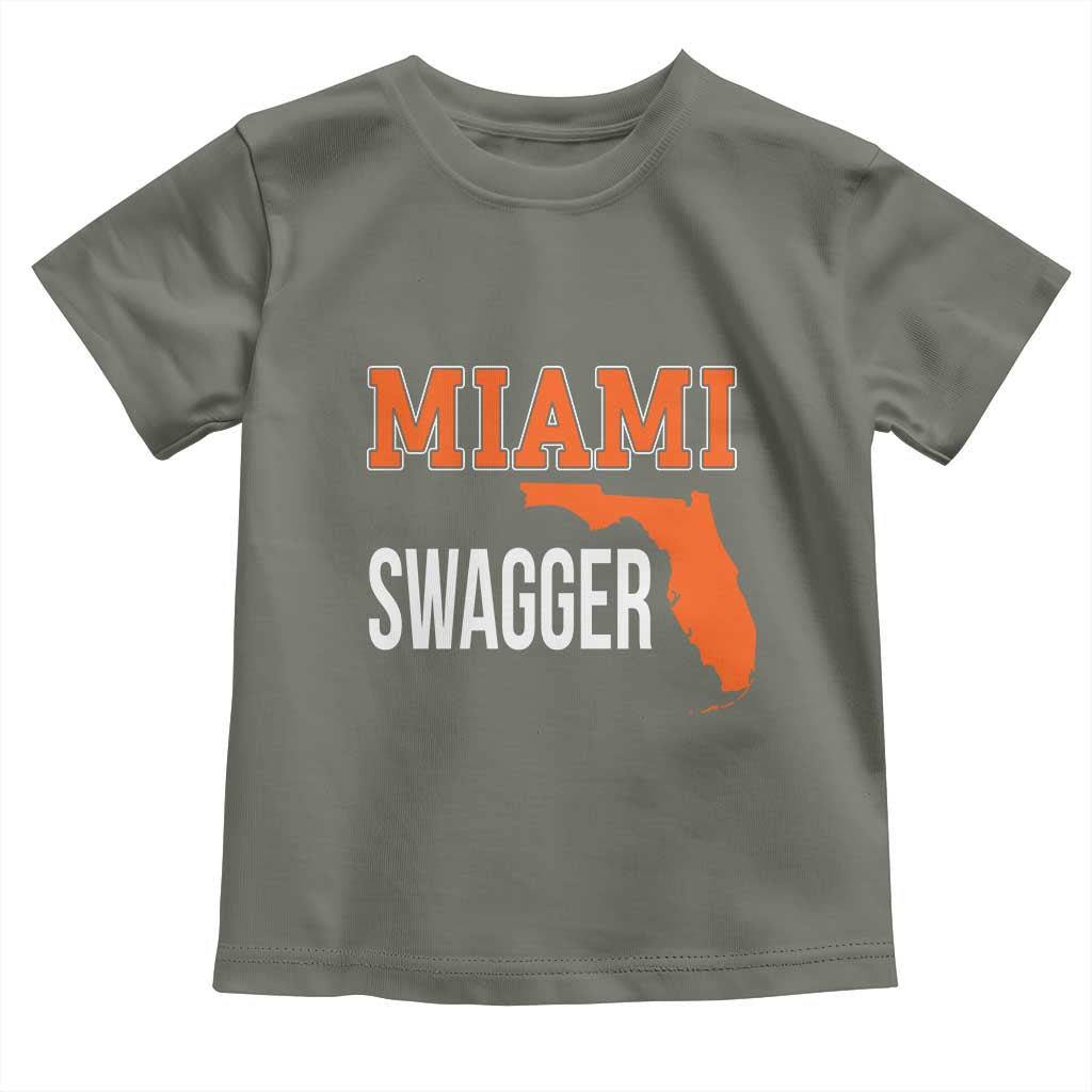 Miami Swagger Pride Toddler T Shirt Florida State Map Local Love TS02 Military Green Print Your Wear