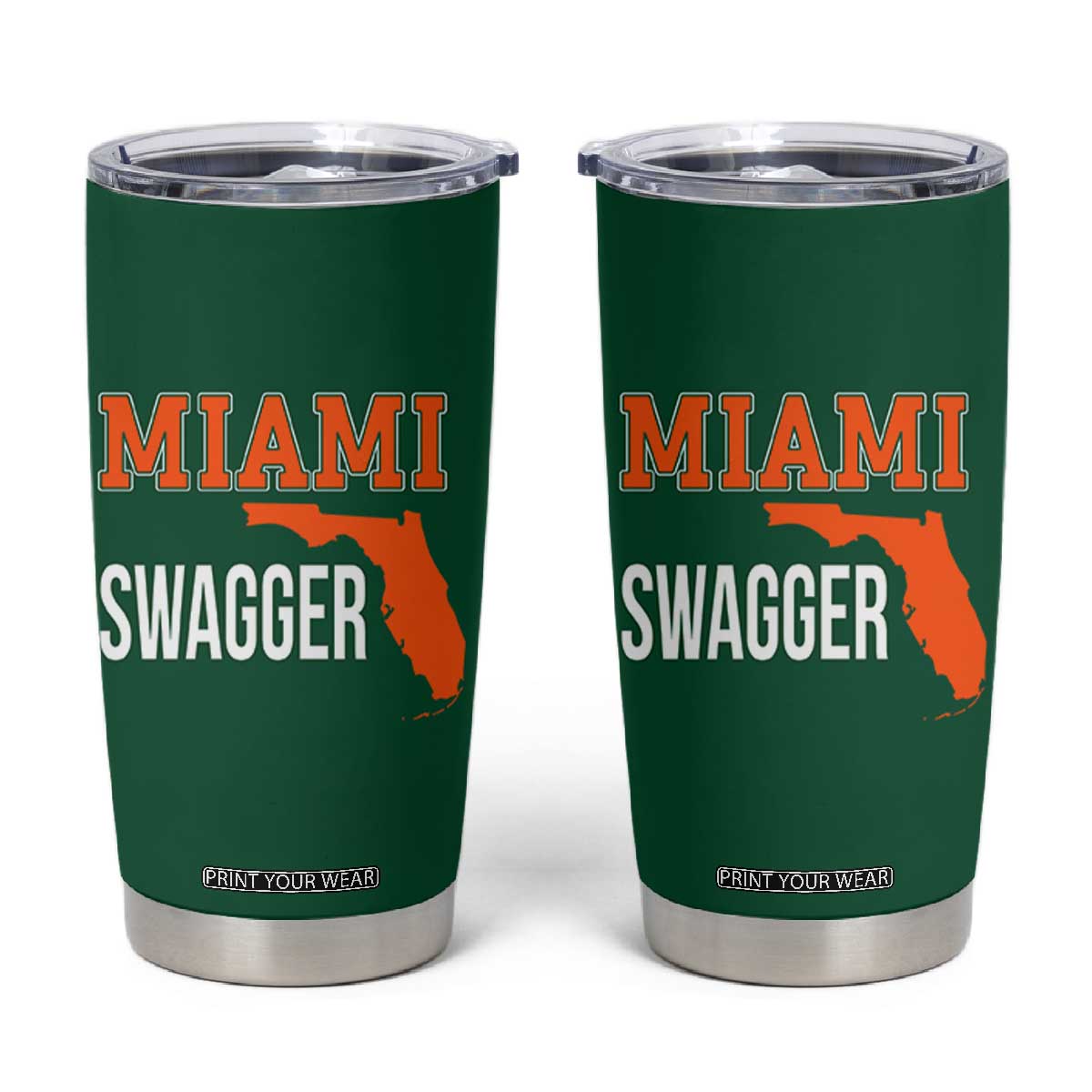 Miami Swagger Pride Tumbler Cup Florida State Map Local Love TS02 Irish Green Print Your Wear