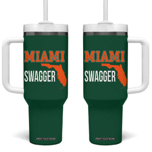 Miami Swagger Pride Tumbler With Handle Florida State Map Local Love TS02 One Size: 40 oz Irish Green Print Your Wear
