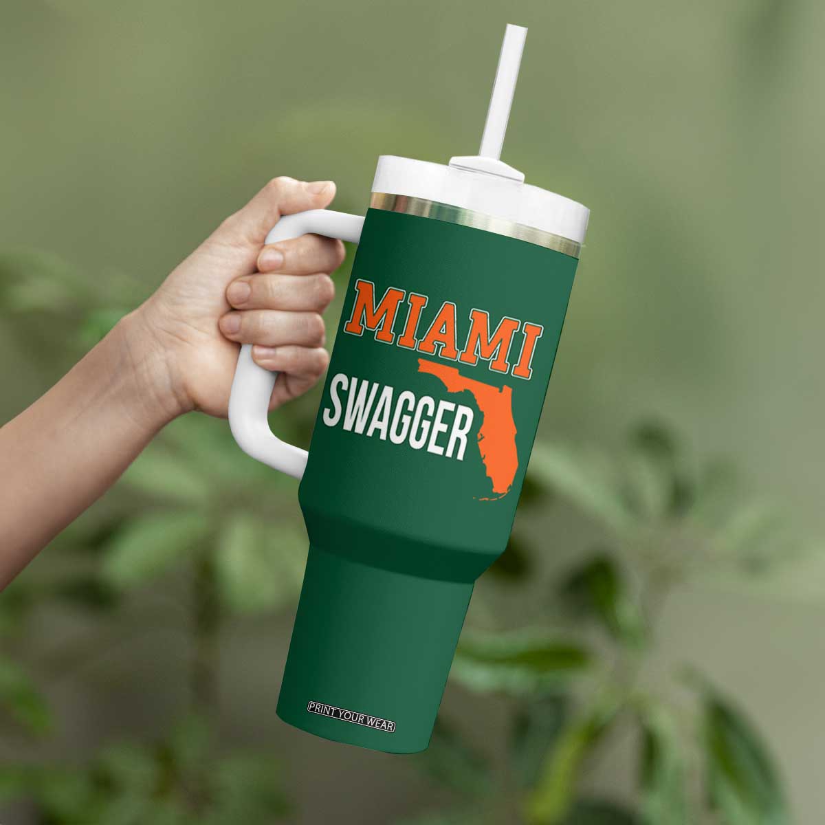 Miami Swagger Pride Tumbler With Handle Florida State Map Local Love TS02 Print Your Wear