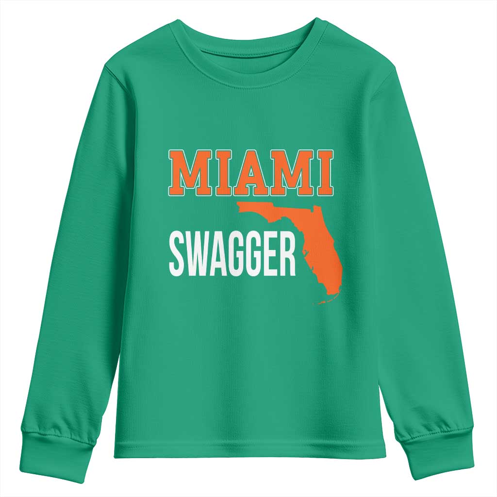 Miami Swagger Pride Youth Sweatshirt Florida State Map Local Love TS02 Irish Green Print Your Wear