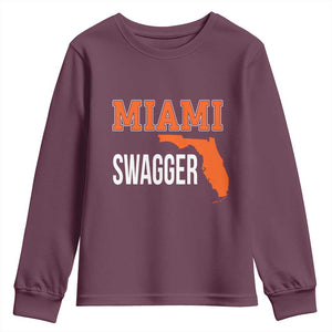 Miami Swagger Pride Youth Sweatshirt Florida State Map Local Love TS02 Maroon Print Your Wear