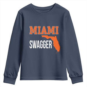 Miami Swagger Pride Youth Sweatshirt Florida State Map Local Love TS02 Navy Print Your Wear
