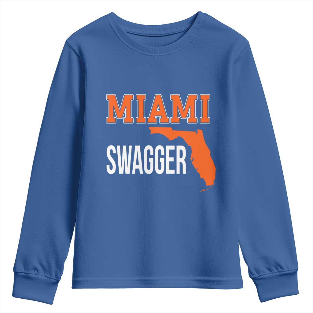 Miami Swagger Pride Youth Sweatshirt Florida State Map Local Love TS02 Royal Blue Print Your Wear