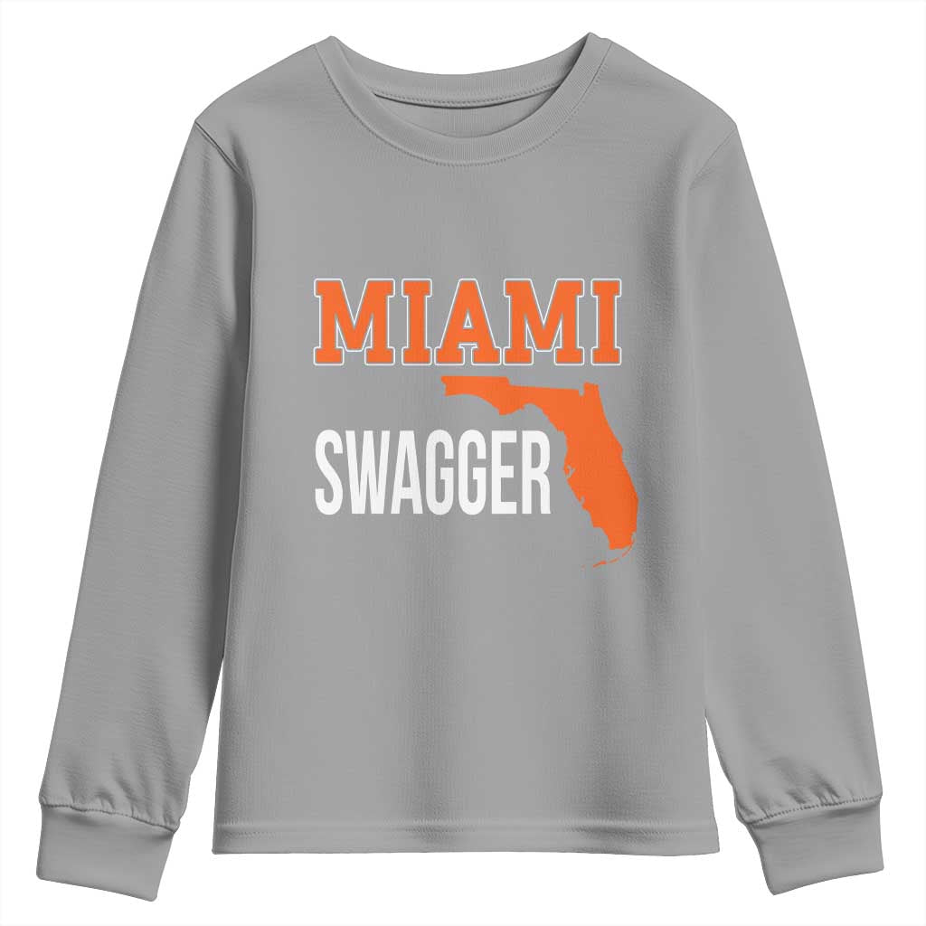 Miami Swagger Pride Youth Sweatshirt Florida State Map Local Love TS02 Sport Gray Print Your Wear