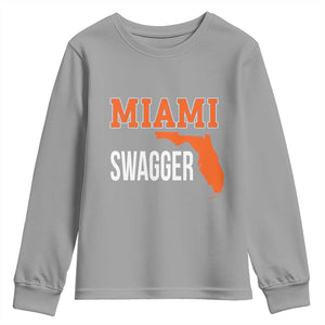 Miami Swagger Pride Youth Sweatshirt Florida State Map Local Love TS02 Sport Gray Print Your Wear