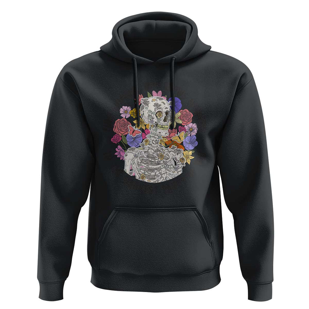 Grunge Aesthetic Skeleton Hoodie Find Someone Who Grows Flowers In The Darkest Part Of You TS02 Black Print Your Wear