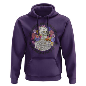 Grunge Aesthetic Skeleton Hoodie Find Someone Who Grows Flowers In The Darkest Part Of You TS02 Purple Print Your Wear