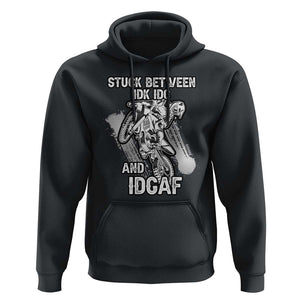 Dirt Bike Skull Hoodie Stuck Between Idk Idc And Idgaf Motorcross Biker TS02 Black Print Your Wear
