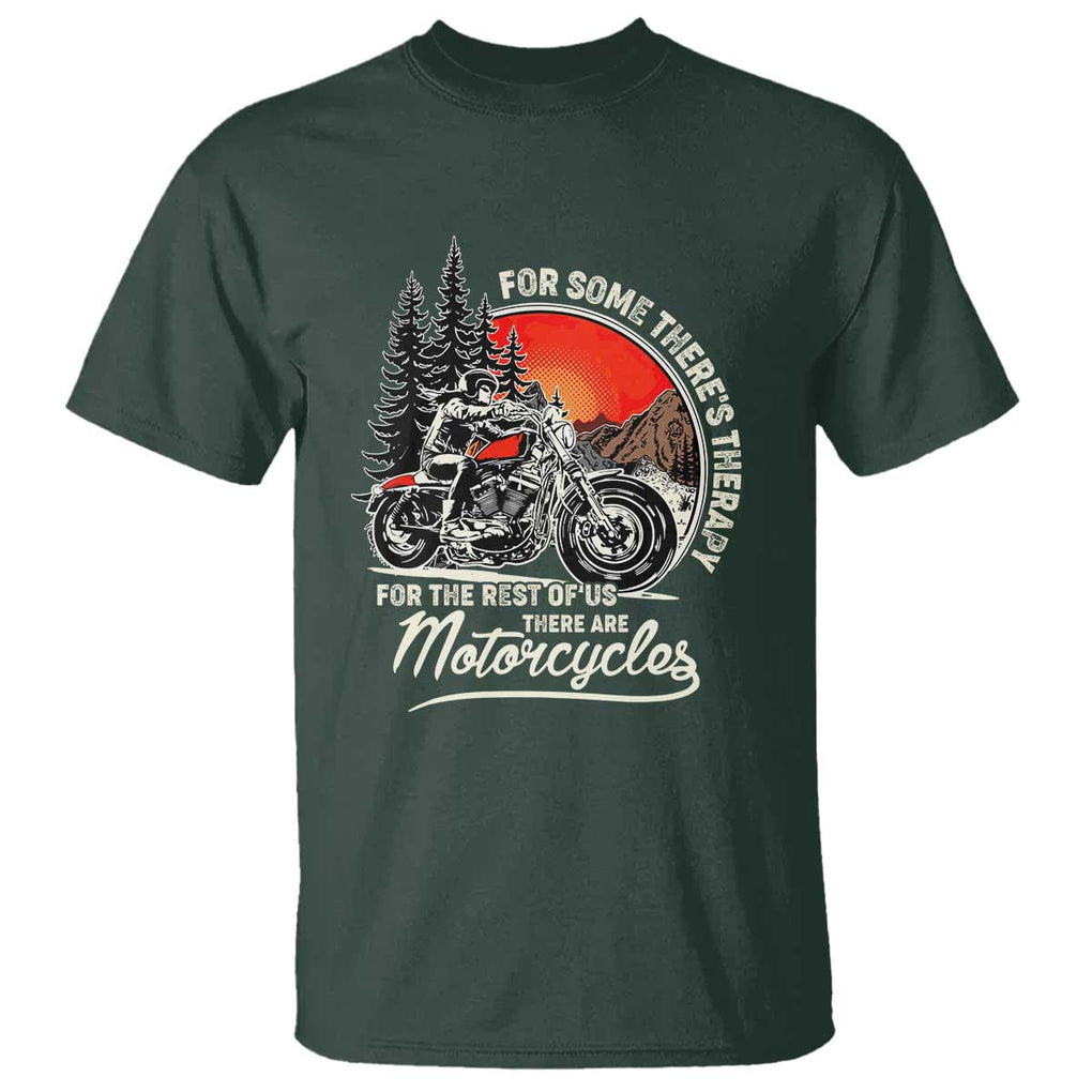 Vintage Motorcycle Rider T Shirt Wind Therapy Rider Biker TS02 Dark Forest Green Print Your Wear