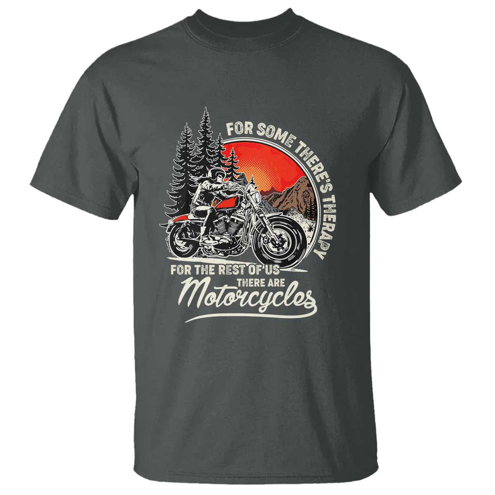 Vintage Motorcycle Rider T Shirt Wind Therapy Rider Biker TS02 Dark Heather Print Your Wear