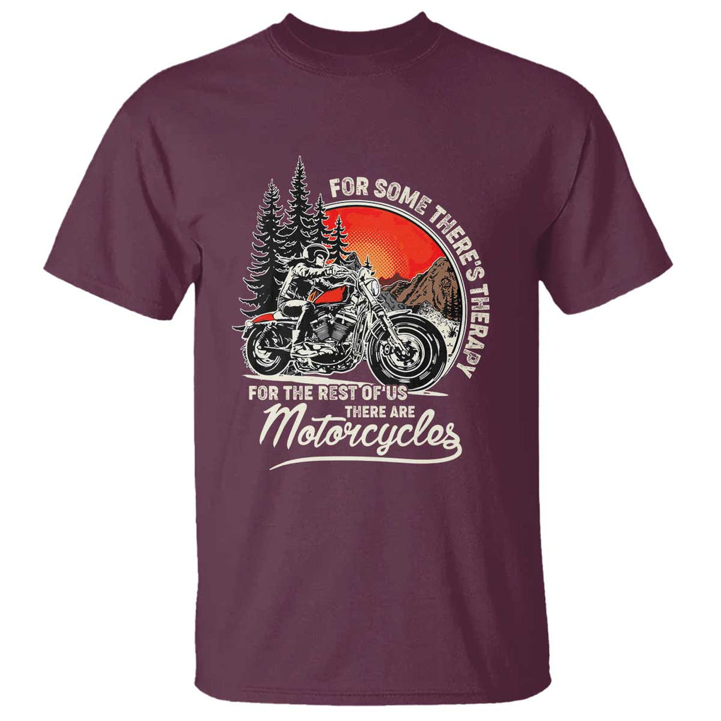 Vintage Motorcycle Rider T Shirt Wind Therapy Rider Biker TS02 Maroon Print Your Wear