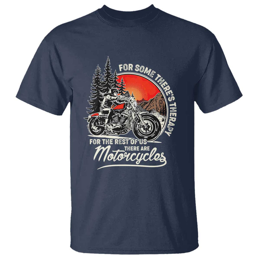 Vintage Motorcycle Rider T Shirt Wind Therapy Rider Biker TS02 Navy Print Your Wear