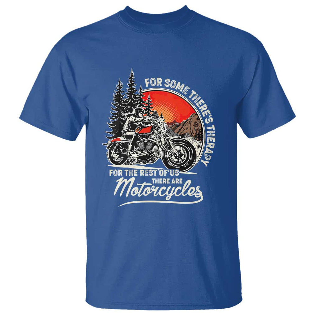 Vintage Motorcycle Rider T Shirt Wind Therapy Rider Biker TS02 Royal Blue Print Your Wear