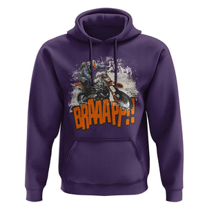 Dirt Bike Hoodie Braaap Cool Motorcycle Rider Enthusiast Biker Motorcross TS02 Purple Print Your Wear