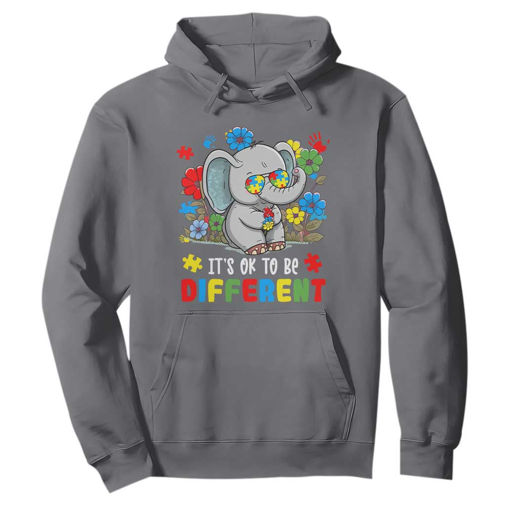 Autism Awareness Elephant Hoodie It's Ok To Be Different Proud Autistic Acceptance TS02 Charcoal Printyourwear