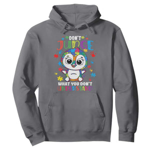 Autism Awarenss Penguin Hoodie Don't Judge What You Don't Understand TS02 Charcoal Printyourwear