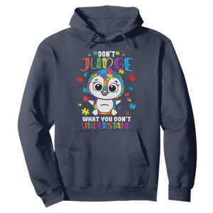 Autism Awarenss Penguin Hoodie Don't Judge What You Don't Understand TS02 Navy Printyourwear