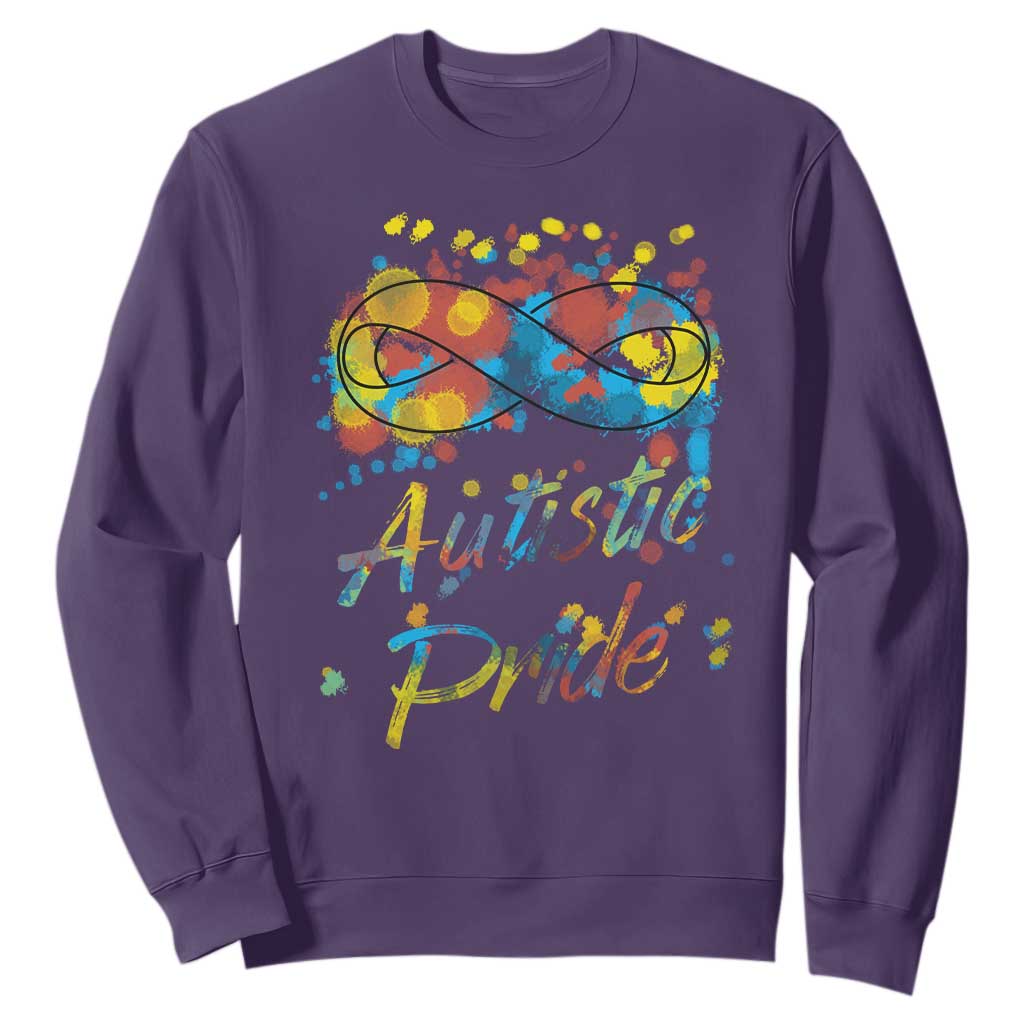 Autism Acceptance Sweatshirt Autistic Pride Support Rainbow Infinity Symbol TS02 Purple Printyourwear