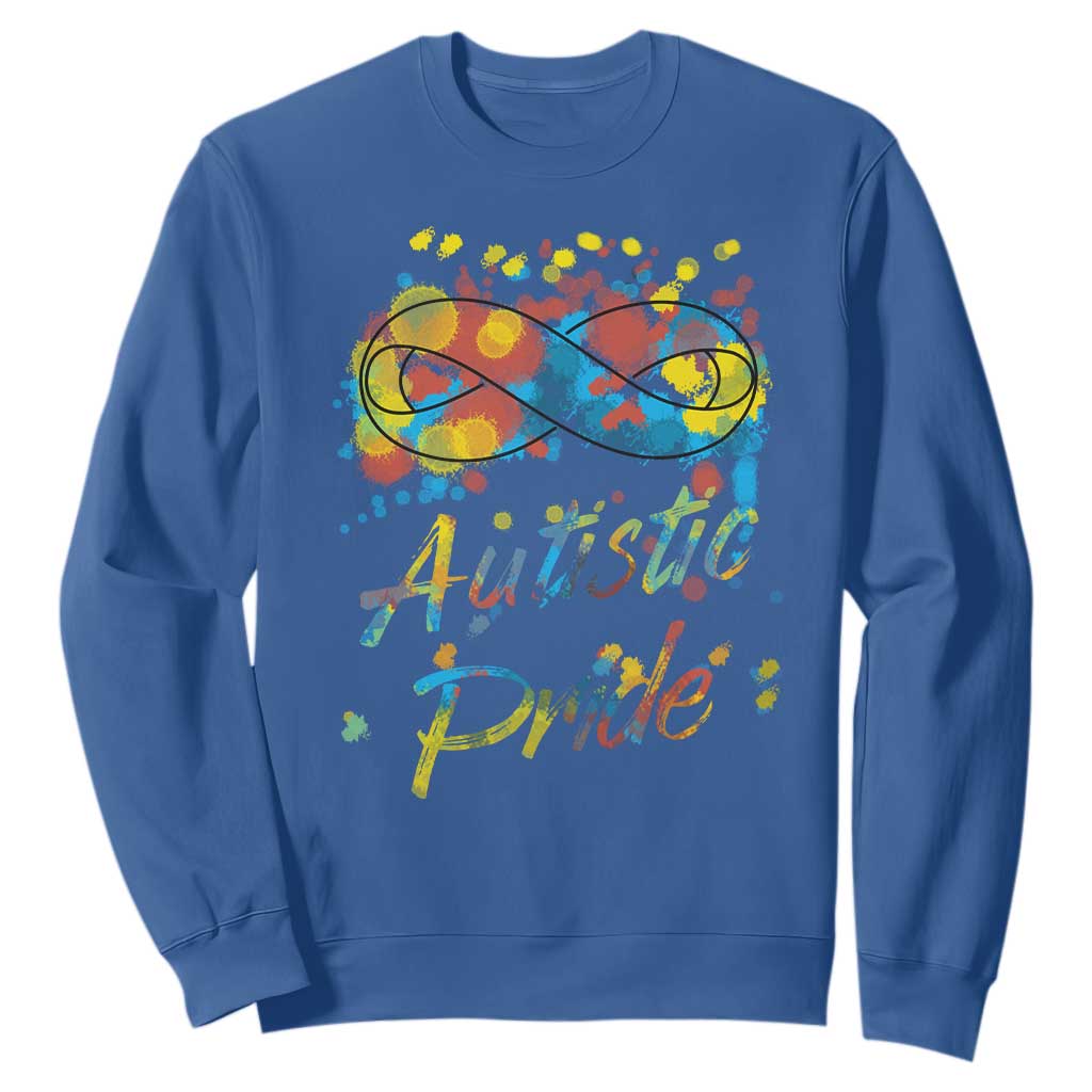 Autism Acceptance Sweatshirt Autistic Pride Support Rainbow Infinity Symbol TS02 Royal Blue Printyourwear