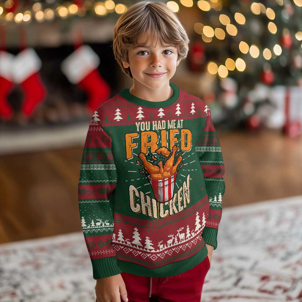 You Had Me At Fried Chicken Ugly Christmas Sweater TS02 Christmas Print Your Wear
