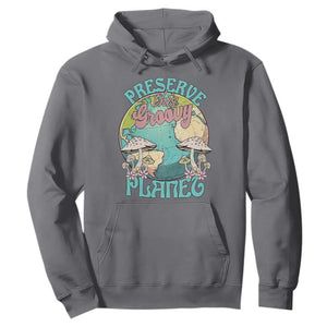 Earth Day Hoodie Preserve This Groovy Planet TS02 Charcoal Printyourwear