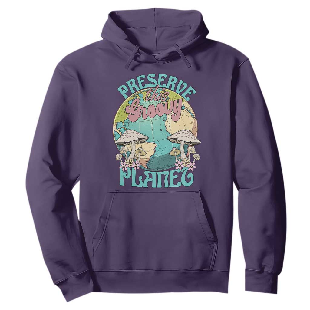 Earth Day Hoodie Preserve This Groovy Planet TS02 Purple Printyourwear