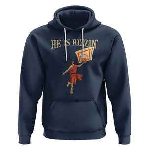 Jesus Basketball Hoodie He Is Rizzin' TS02 Navy Printyourwear