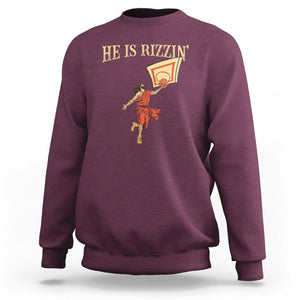 Jesus Basketball Sweatshirt He Is Rizzin' TS02 Maroon Printyourwear