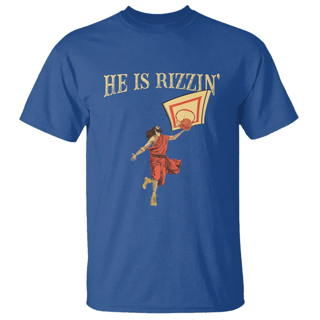Jesus Basketball T Shirt He Is Rizzin' TS02 Royal Blue Printyourwear