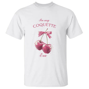 In My Coquette Era T Shirt Pink Bow Cherry TS02 White Printyourwear