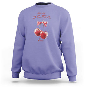 In My Coquette Era Sweatshirt Red Bow Cherry TS02 Violet Printyourwear