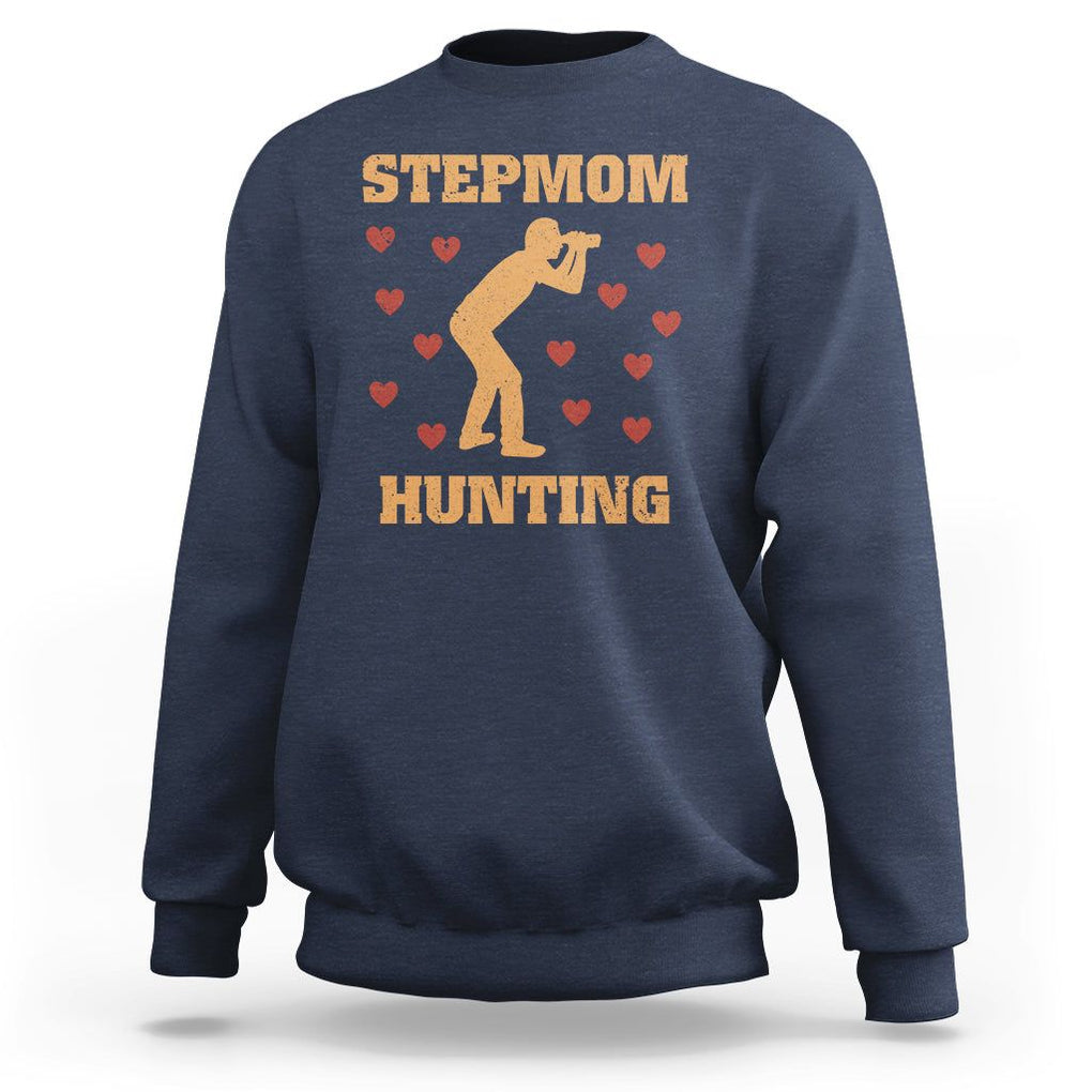 Stepmom Hunting Sweatshirt Funny Saying Dad Finding Bonus Mom TS02 Navy Printyourwear