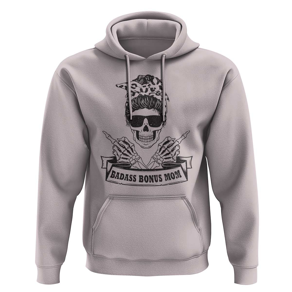 Funny Stepmom Hoodie Badass Bonus Mom TS02 Ice Gray Printyourwear