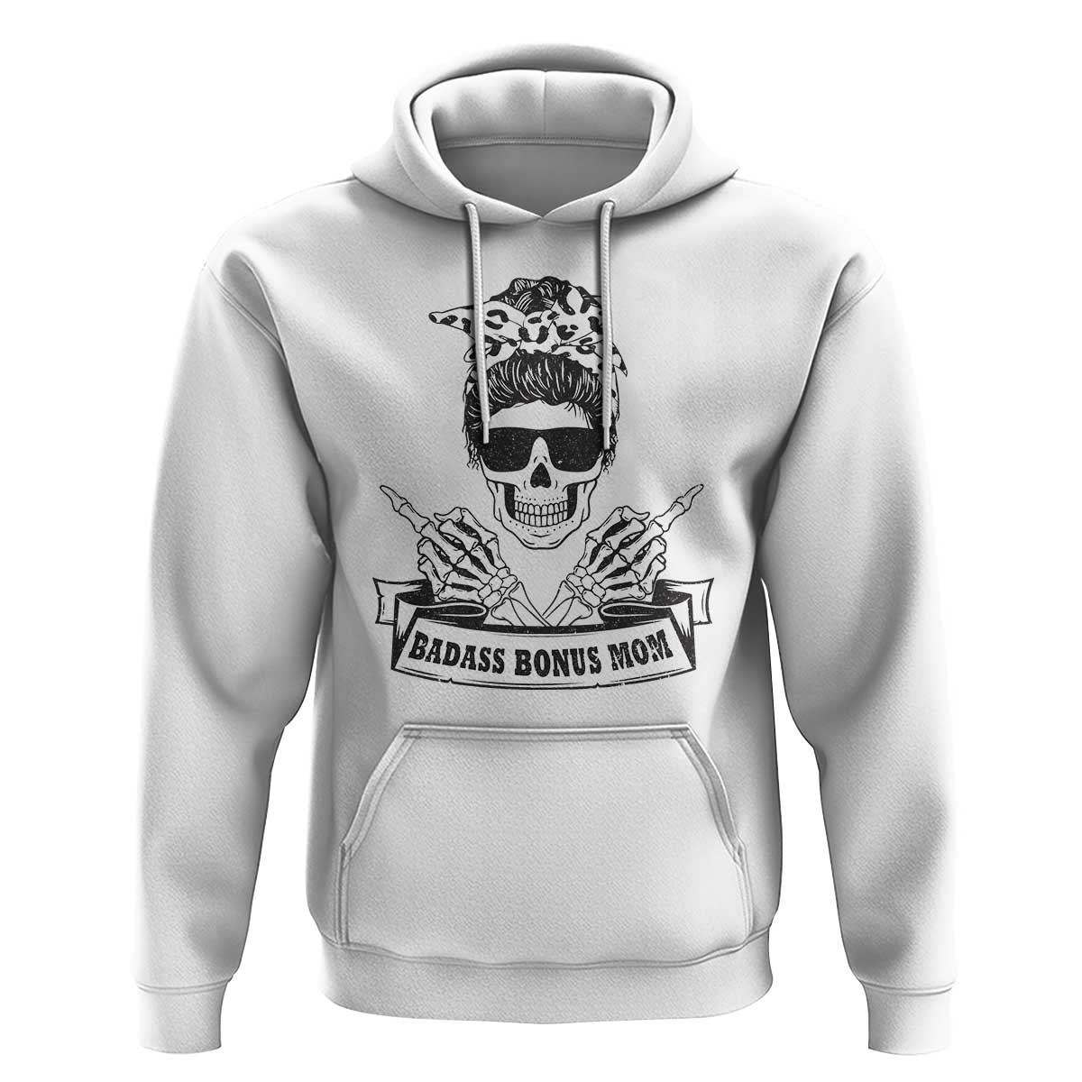 Funny Stepmom Hoodie Badass Bonus Mom TS02 White Printyourwear