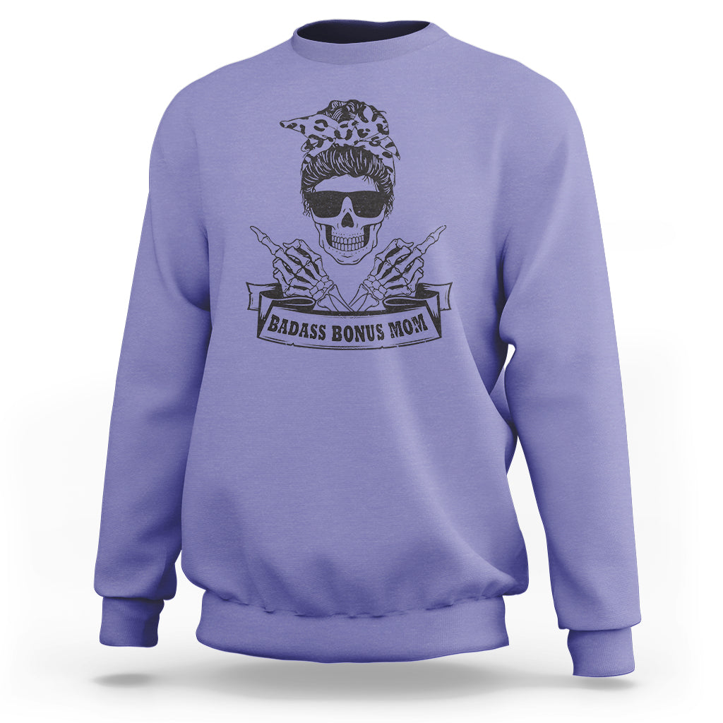 Funny Stepmom Sweatshirt Badass Bonus Mom TS02 Violet Printyourwear