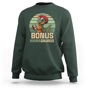 Funny Dinosaur Stepmom Sweatshirt Bonus Mamasaurus Mom Mother's Day TS02 Dark Forest Green Printyourwear