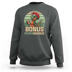 Funny Dinosaur Stepmom Sweatshirt Bonus Mamasaurus Mom Mother's Day TS02 Dark Heather Printyourwear